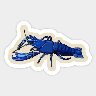 Blue marron crayfish cartoon illustration Sticker